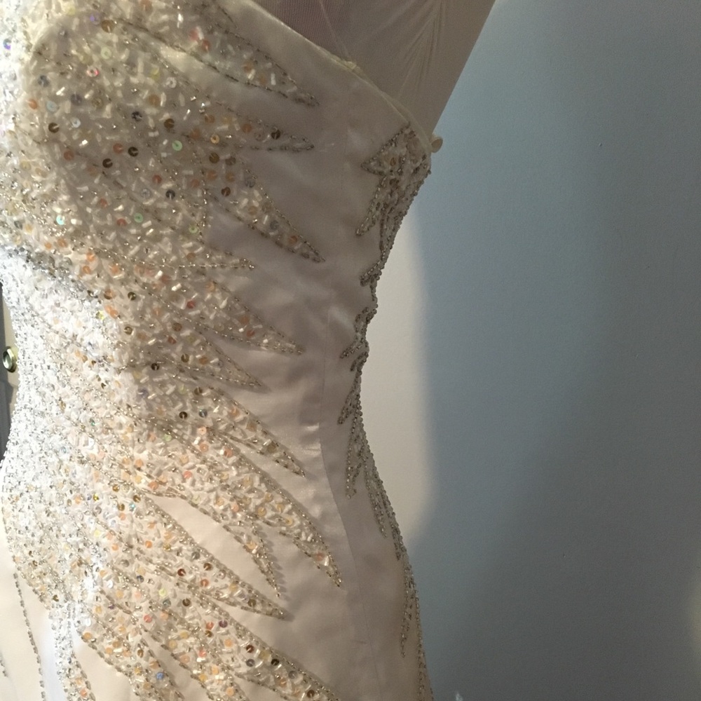 Nina Canacci Beaded Strapless Wedding Dress